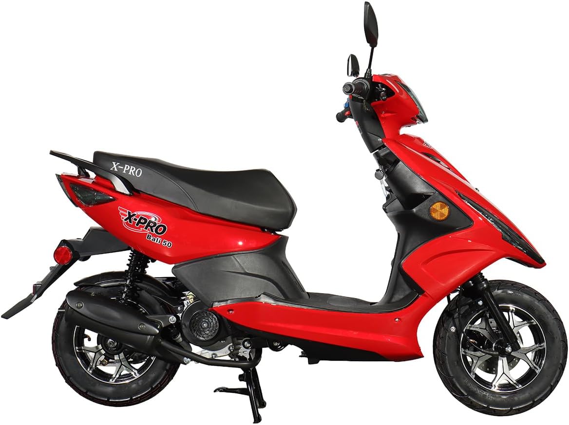 X-PRO 150 Moped Street Gas Moped 150 Adult Bike with 10" Aluminum Wheels! Electric Start, Large Headlights!