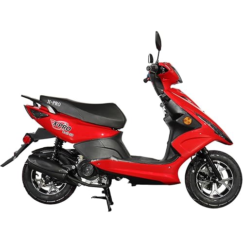 X-PRO 150 Moped Street Gas Moped 150 Adult Bike with 10" Aluminum Wheels! Electric Start, Headlights!