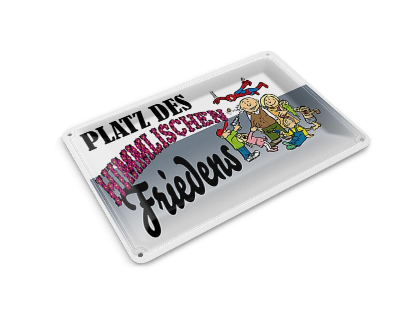 Femer Tin Postcard Saying 14 x 10 cm Place of Heavenly Peace Decorative Sign