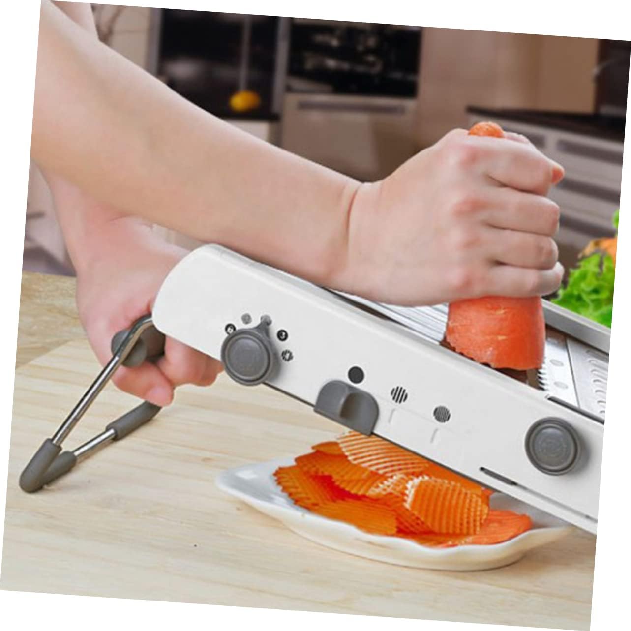 Ciieeo Stainless Steel Adjustable Vegetable Chopper Interchangeable Drums Multi-function Cheese Grater and Shredder for Efficient Food Preparation