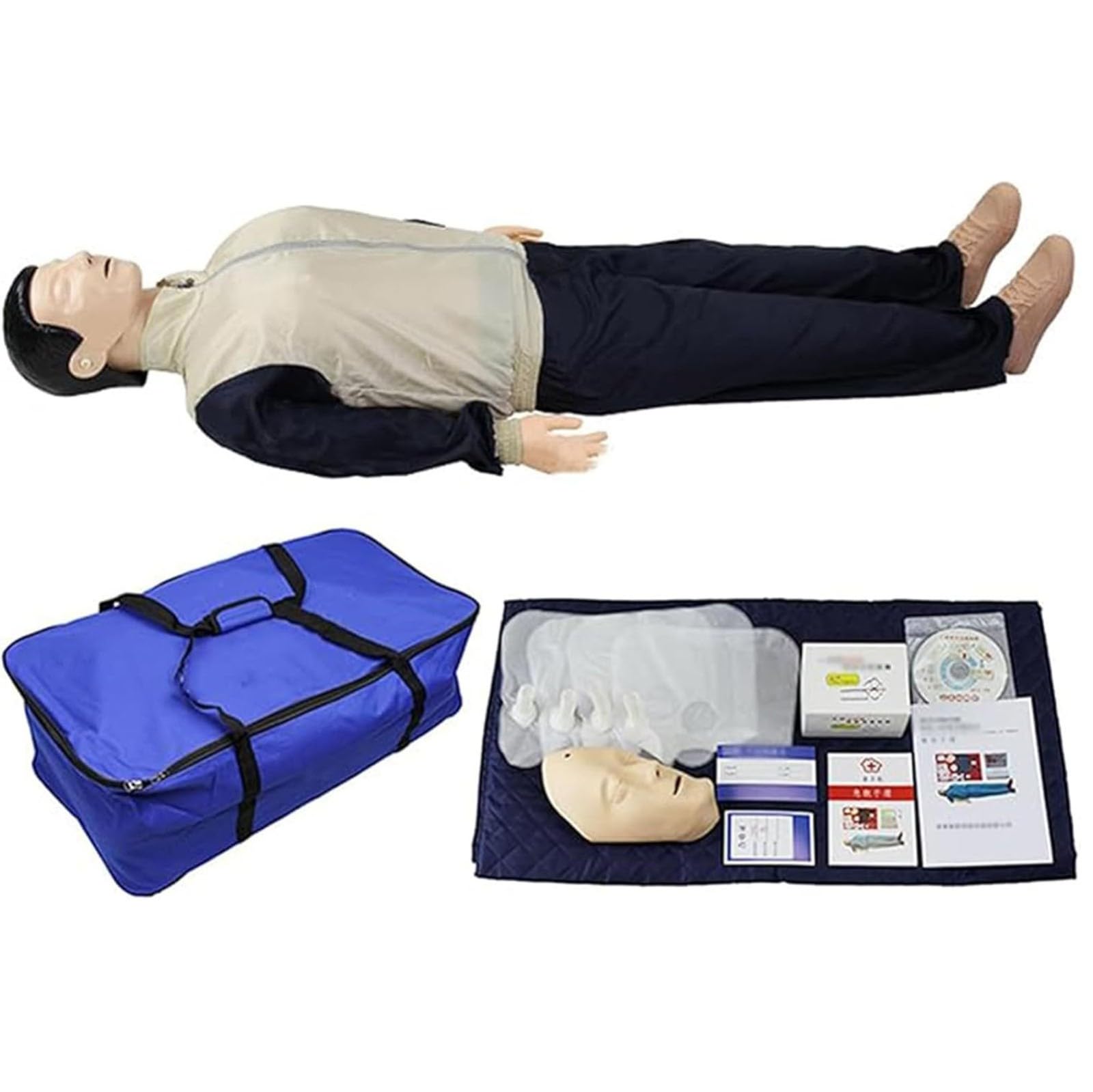 CPR Übungspuppe Reanimationspuppe Erwachsene Ganzkörper-CPR-Puppen-Kit für Die Erste-Hilfe-Ausbildung Und Den Medizinischen Unterricht