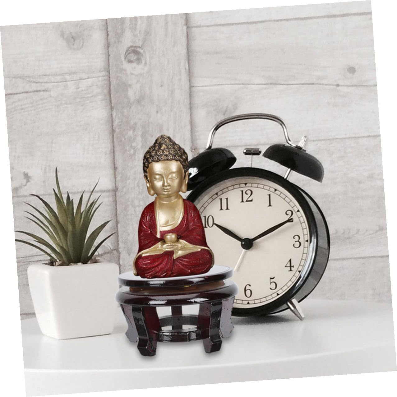 Solid Wood Plant Stand Wooden Display Base for Flower Pots and Sculptures, 28cm Diameter High-density Board with 13cm Height, Sturdy Riser for Home Plant Decoration and Craft