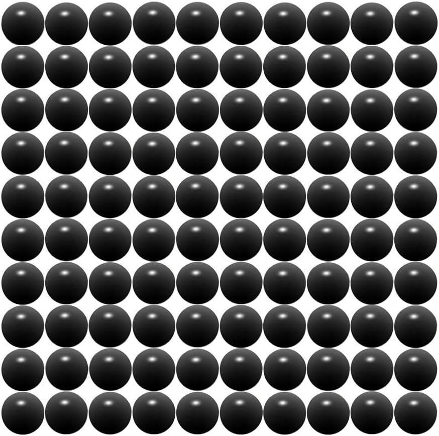 Seamless 68 Cal Paintballs Jawbreaker Solid Balls - Self Defense Nylon, Less Lethal Practice Paintballs .68 Caliber - Black (100 Count) 3.5 Gram