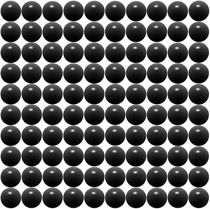 Bolas sólidas Jawbreaker de 68 Cal sin costuras, nailon de autodefensa, bolas de pintura menos letales para práctica, calibre .68, negro (100 unidades) 3,5 gramos