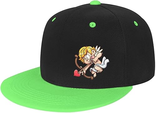 QIZYOQA Valentine's Day Angel Snapback Hats for Men Women Hat Baseball Cap Flat Bill Visor White Hat