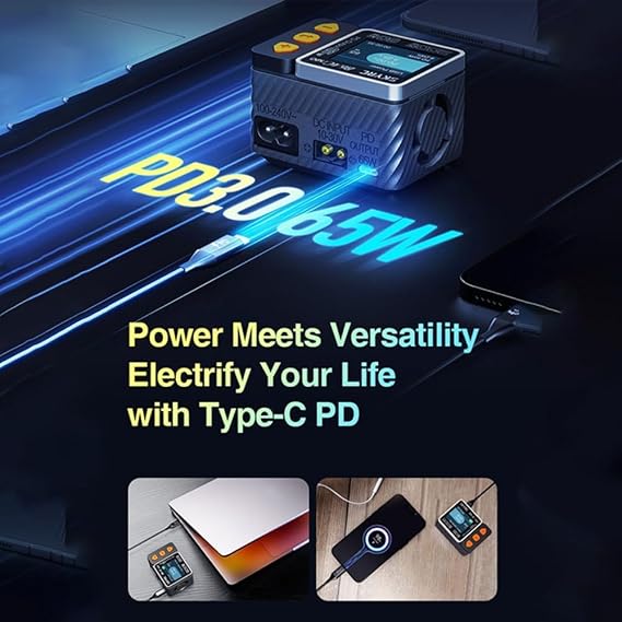 SKYRC B6ACneo Smart Charger Lipo Battery Charger, DC 200W AC 60W | PD Output 65W Battery Balance Charger Discharger for 1-6S LiPo/LiFe/Li-ion/LiHV, 1-15S NiMH/NiCd, 3S/6S Pb Battery