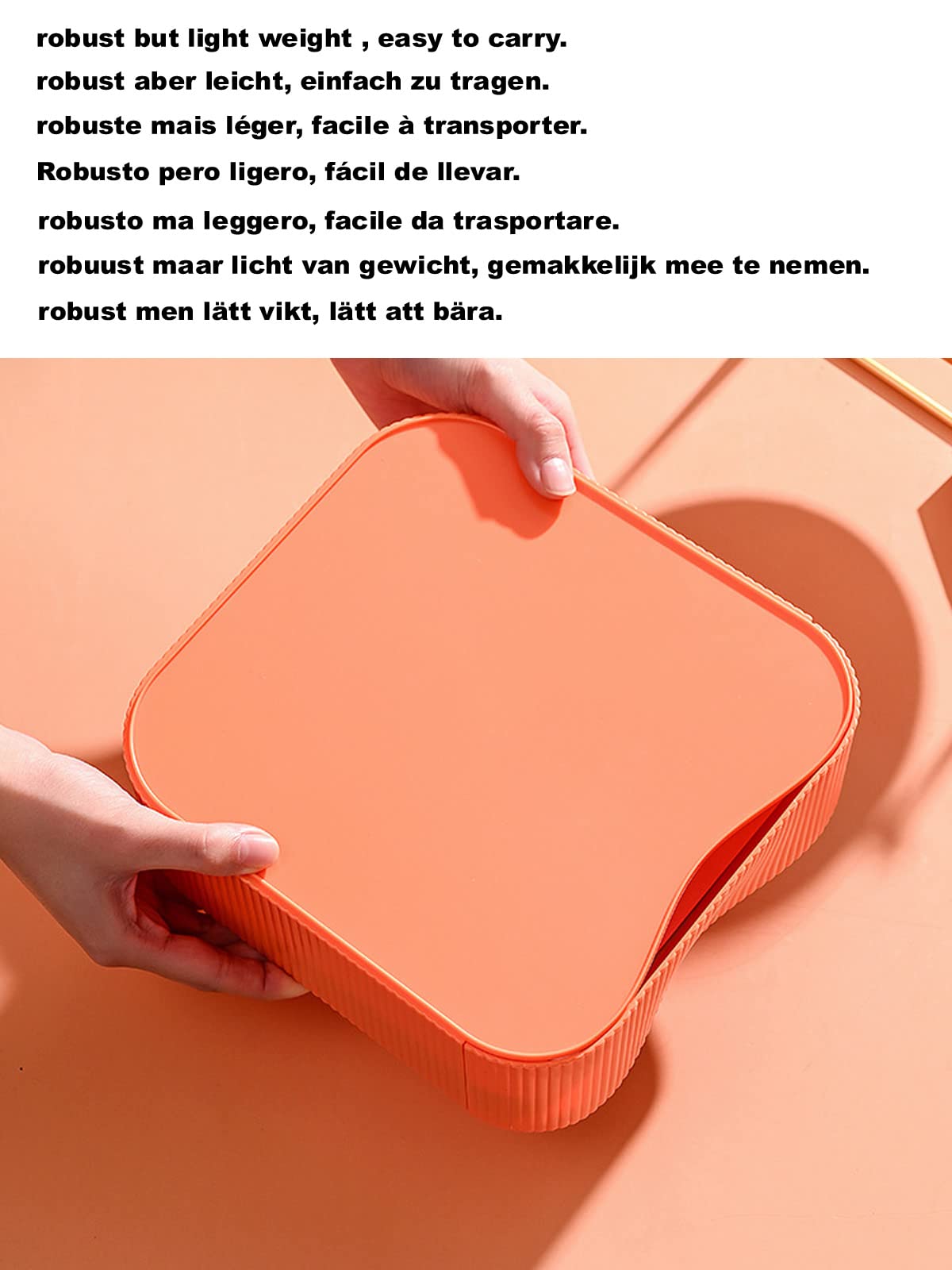 TUKA-i-AKUT [3x Stapelbar Desktop Organizer Schubladenbox Frei Kombinierbar, Schreibtisch Storage Utensilienbox, Make-up Kosmetik Schmuck Aufbewahrungsschubladen, je 23x22x8cm TKD8610-3X Orange