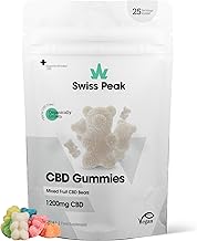 1200mg CBD Gummies, Delicious Edible Bears, UK-Made, Vegan, THC-Free, Premium CBD for Relaxation & Wellness, On-The-Go Grab Bag – 25 Gummies Per Pack