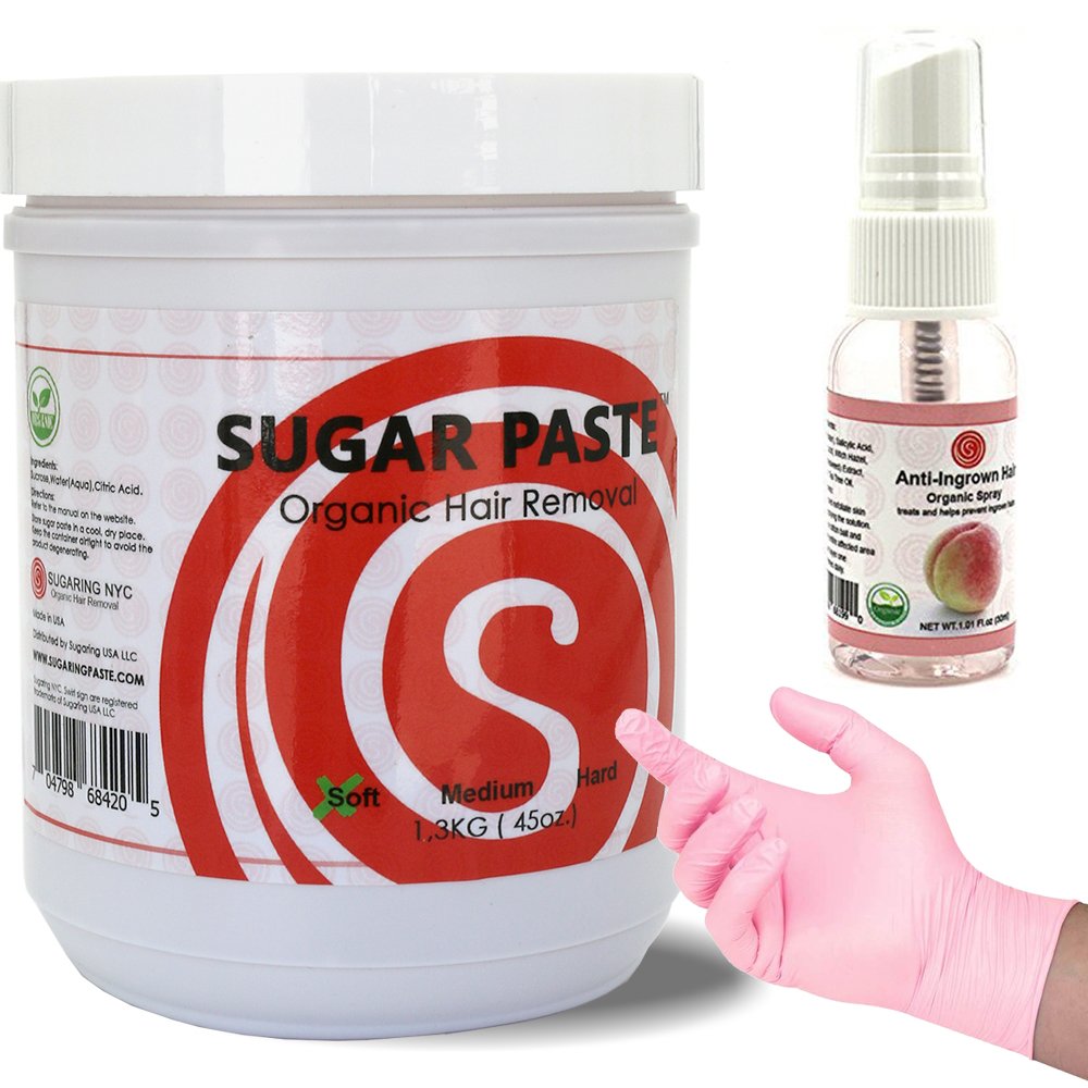 Sugaring Paste package with nobump spray, sugaring gloves
