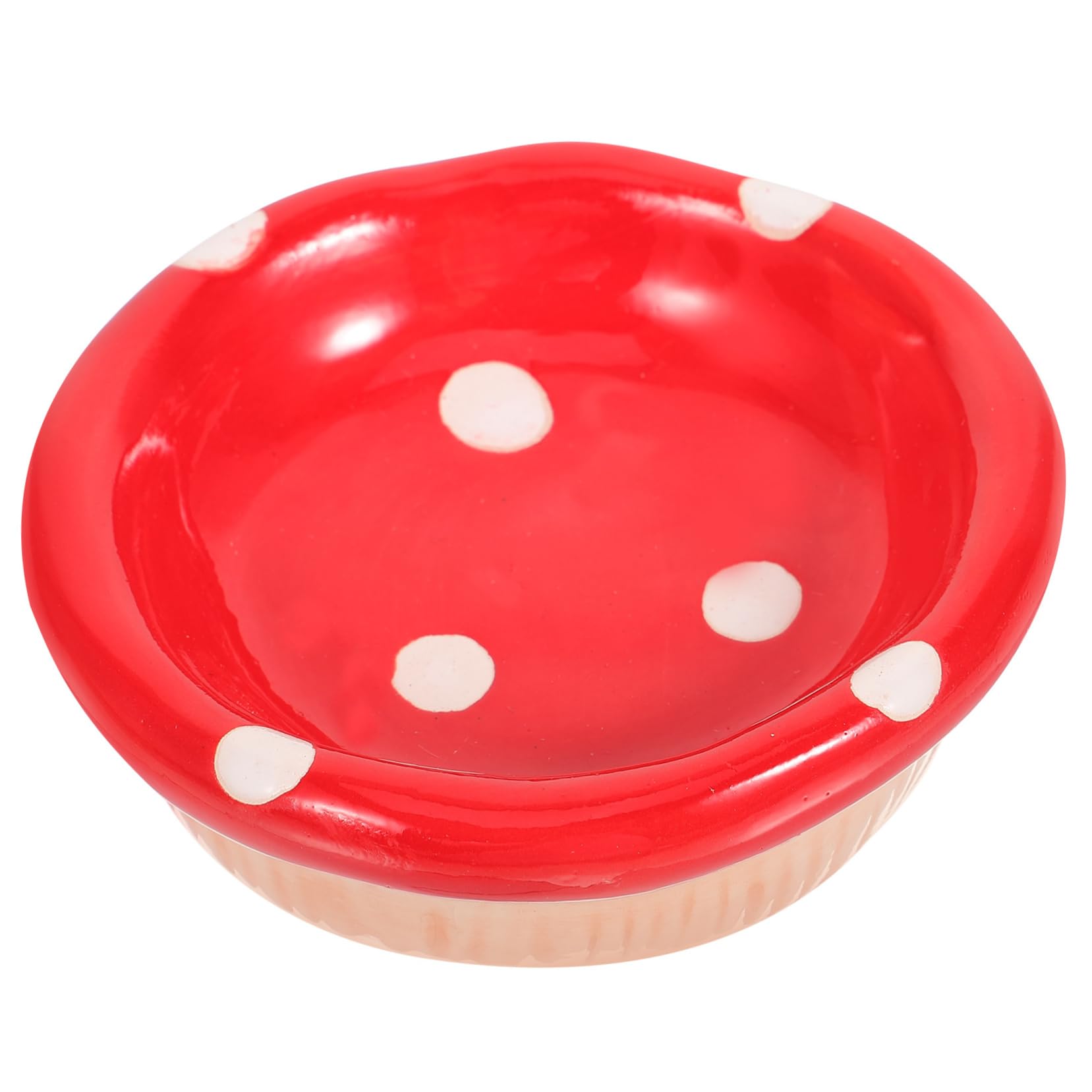 Garneck Ceramic Hamster Feeding Bowl Cute Mushroom Design for Animals and Pet Food Dish for Chinchillas and Other Household Pets Space Saving