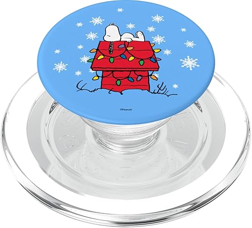 Peanuts Luces navideñas de Snoopy para casa de perros, PopSockets MagSafe PopGrip para iPhone