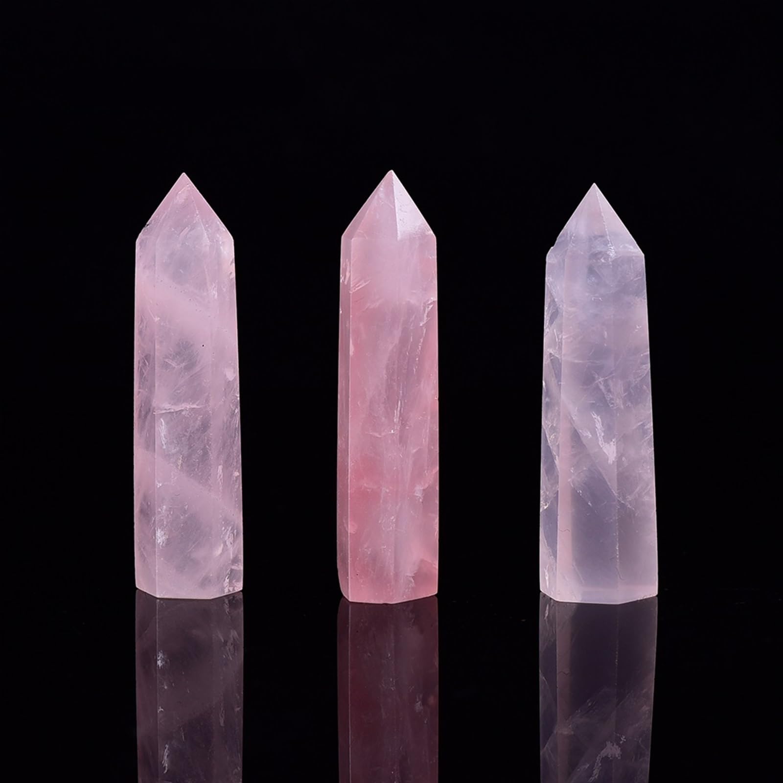 Ylquxeuv One Color 1Pc Crystal Hexagonal Column Point Wand Stone Study Room Decoration Craft (Color : Rose Quartz)