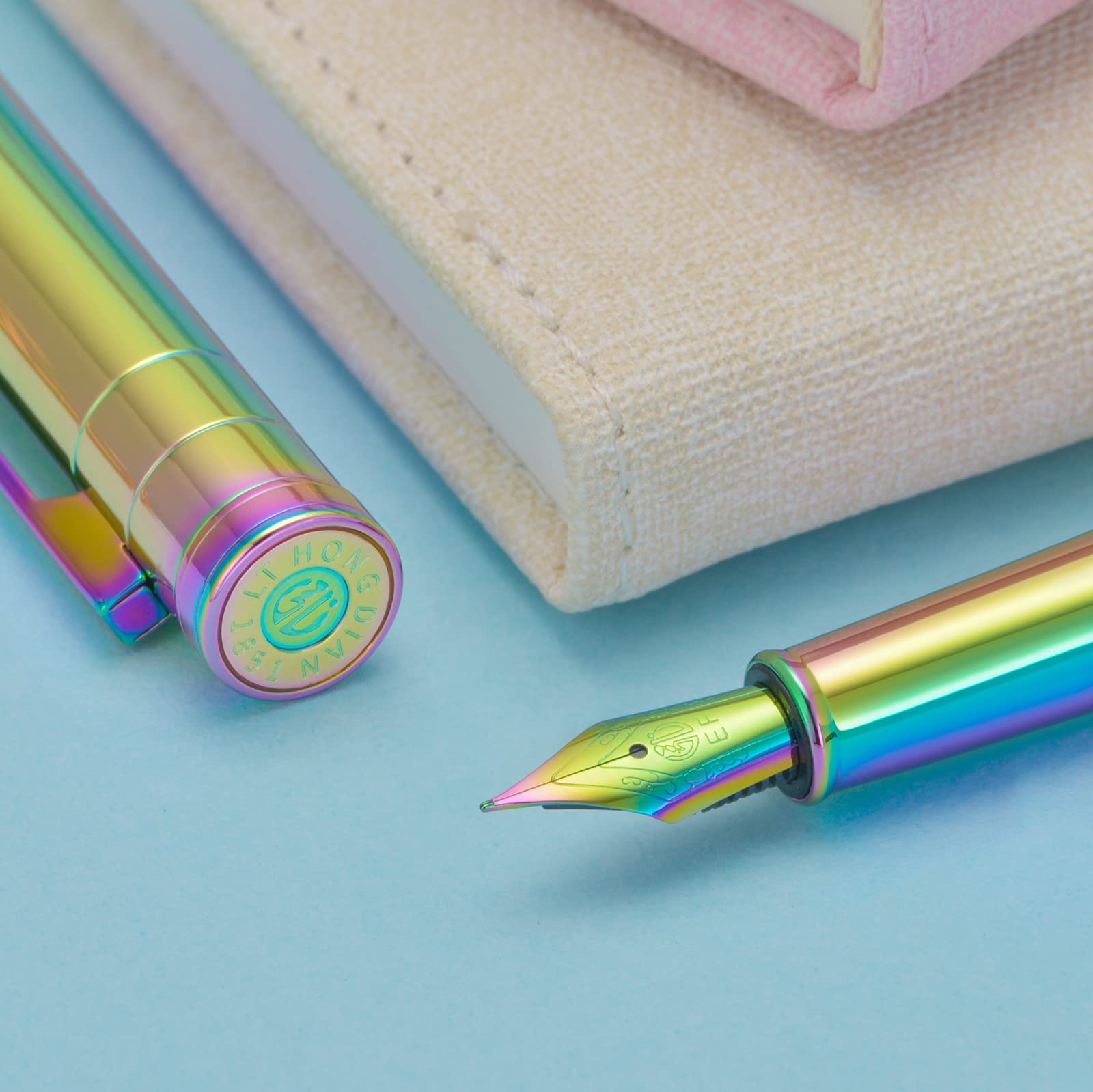 erofa Rainbow Forest Füllfederhalter, feine Feder, klassisches Design mit Konverter und Metallbox, Set von Hongdian