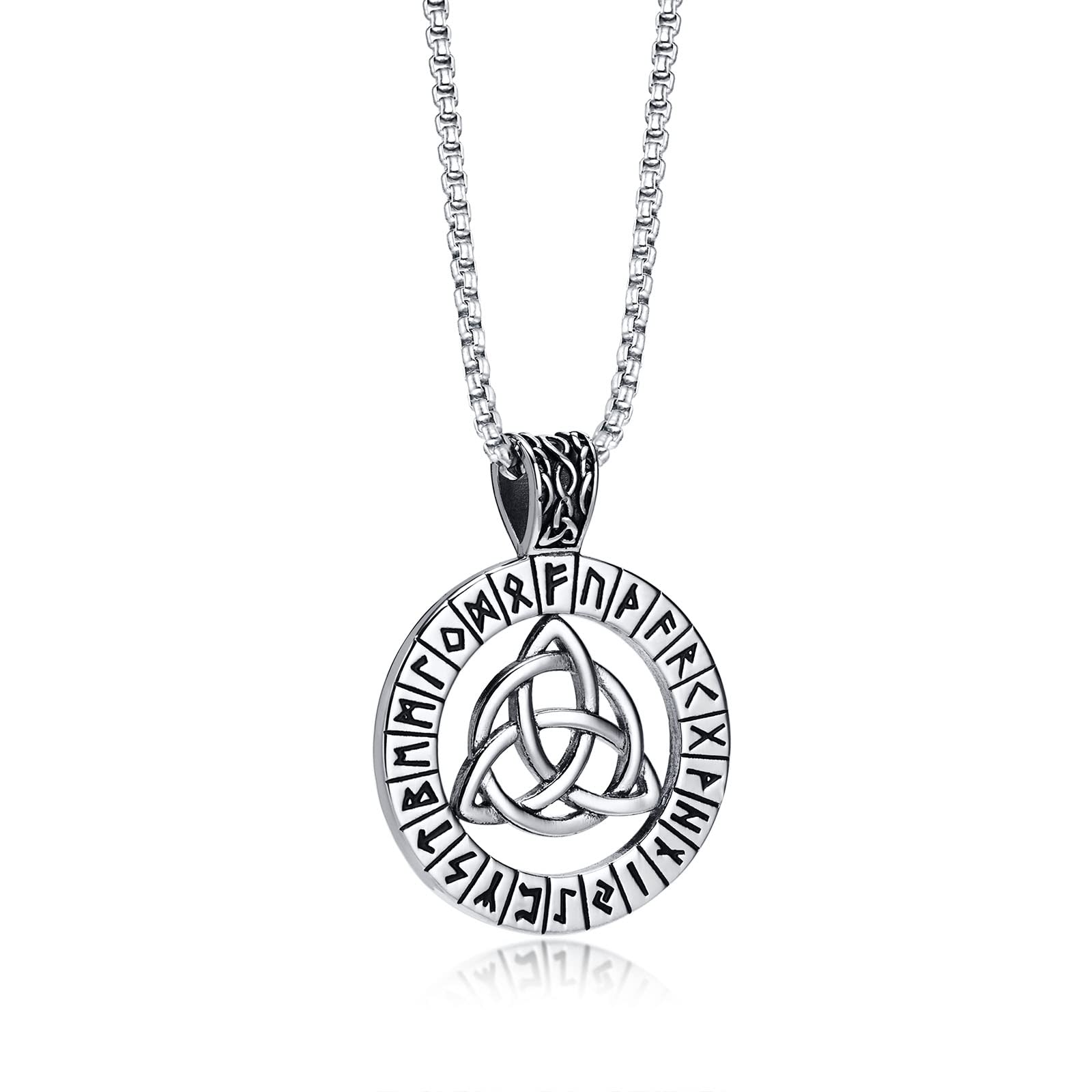 VNOX 2-3 Pcs Norse Viking Necklace for Men Thors Hammer Norse Mjolnir Amulet Pendant Necklace with Spearpoint Arrowhead Necklace, Lava Stone