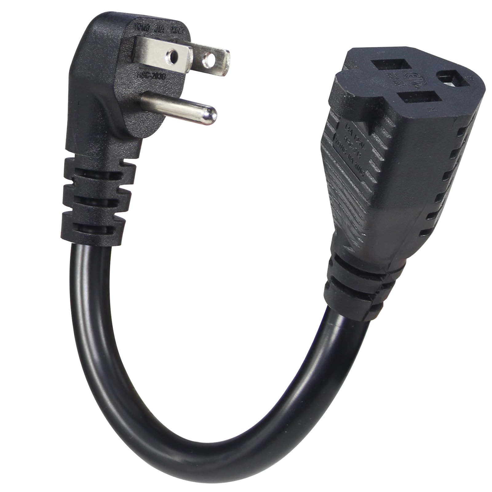 KUNCAN Short Power Extension Cord - Low Profile Wall Head 6 Inch
