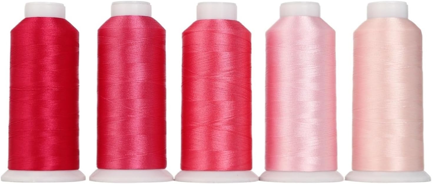 4/5 Colors Set of 40 Weight Embroidery Thread 120D/2 4000 Meter for Household Industrial Machine(5 Creams)
