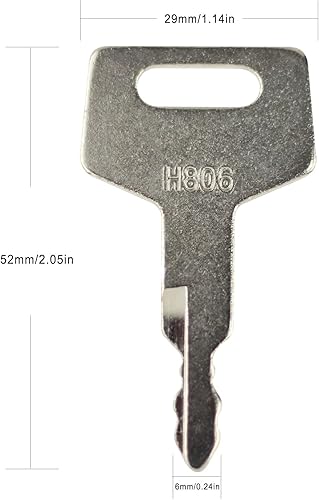 Miniatura 7 de 8PCS H806 Llaves de encendido para equipo pesado Llaves de repuesto para Takeuchi Hitachi Gehl New Holland Case 17001-00019 180845