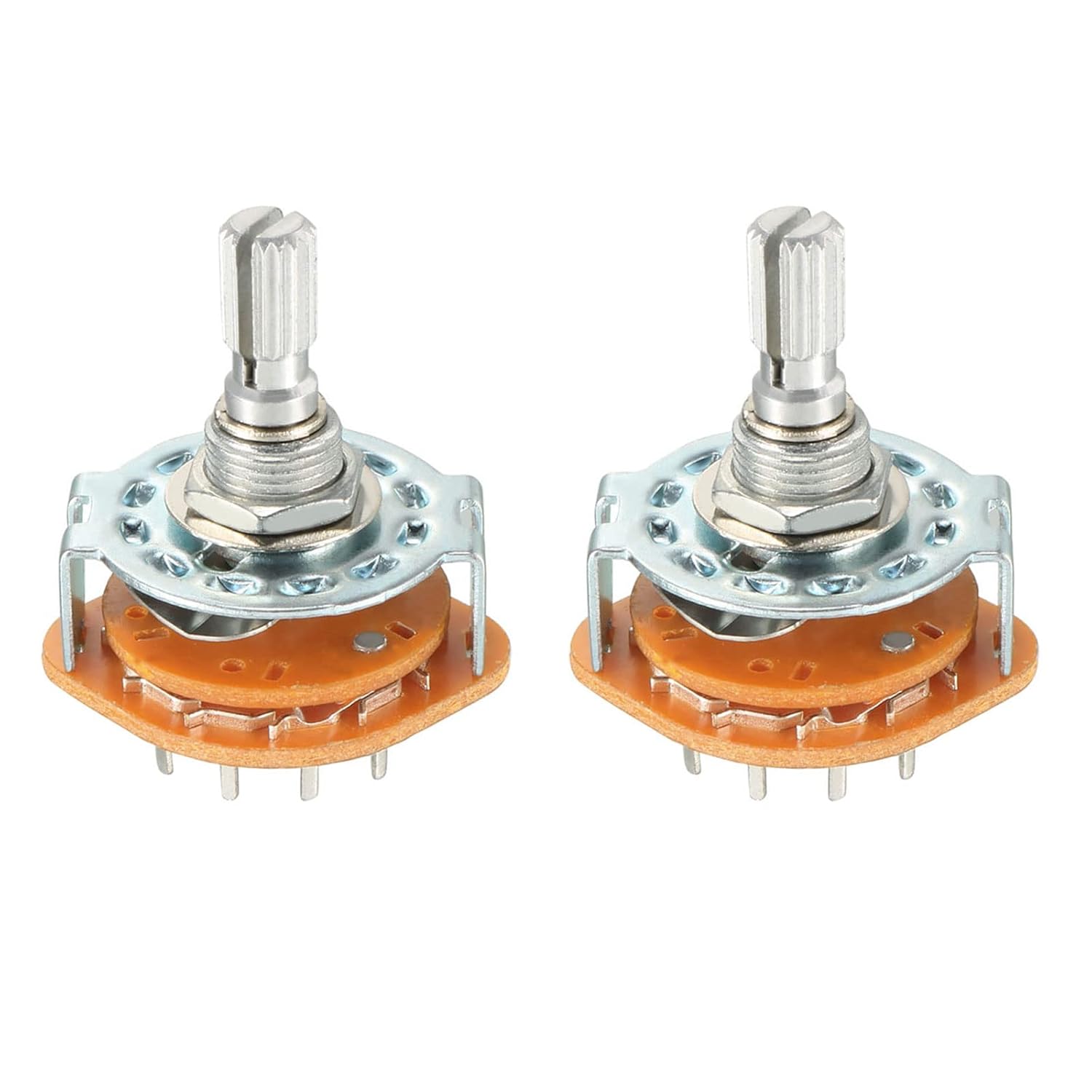 Interruptor giratorio selector de banda 1P4T 1 polo 4 posiciones, 1 cubierta para radio, TV, unidad de control de máquina industrial - 2 piezas