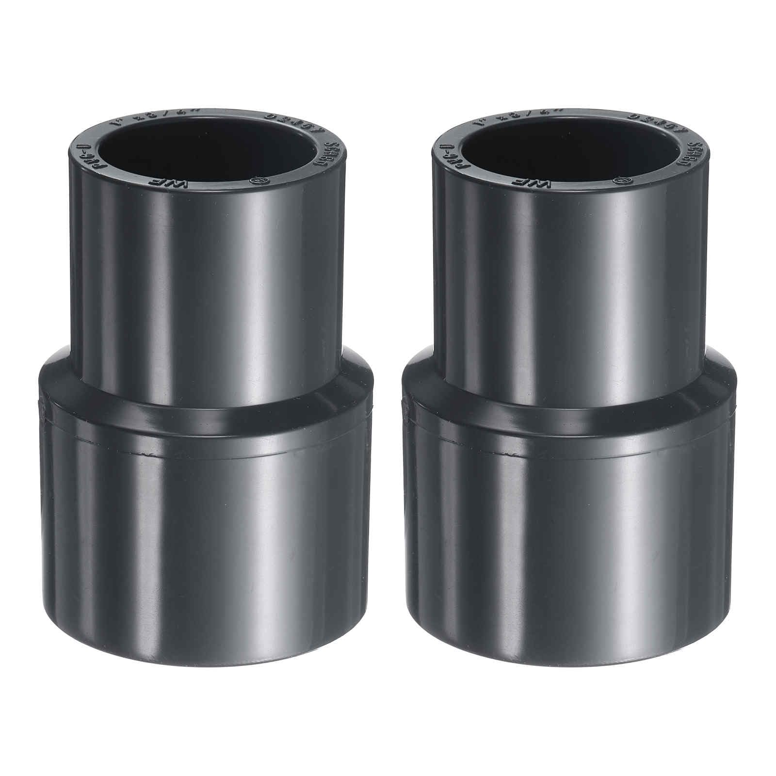 HARFINGTON 2 acoplamientos reductores de PVC de 1 x 3/4 pulgadas, adaptador de accesorios de tubería de acoplamiento reductor DWV para alcantarillado, fontanería, desagüe, suministros de agua,
