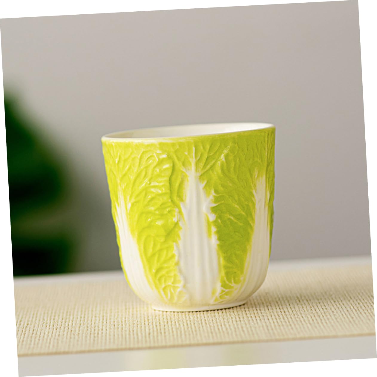 2kawałki Ceramicznych Filiżanek Do Herbaty Wzór Kapusty Porcelanowy Kubek Do Picia Idealny Biura i Funkcjonalne Akcesoria Herbaty