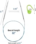 32 inch Acier inoxydable Aiguilles circulaires de tricotage Set pour débutants, 6 PCS US Taille 0 2.5 6 8 10 13 Aiguilles rondes en métal avec boucle magique, Aiguille circulaire fixe pour chaussette, Blankets, Chandail, Écharpe