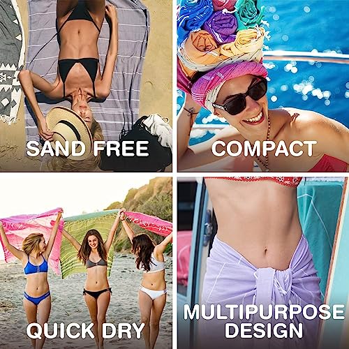 Havluland |Pack Of 2| Turkish Beach Towels Oversized 39X71, 100% Turkish Cotton Sand Free Quick Dry Absorbent Towel Travel Blanket For Adults Beach Gift Beach Essentials - Yellow #TOP4