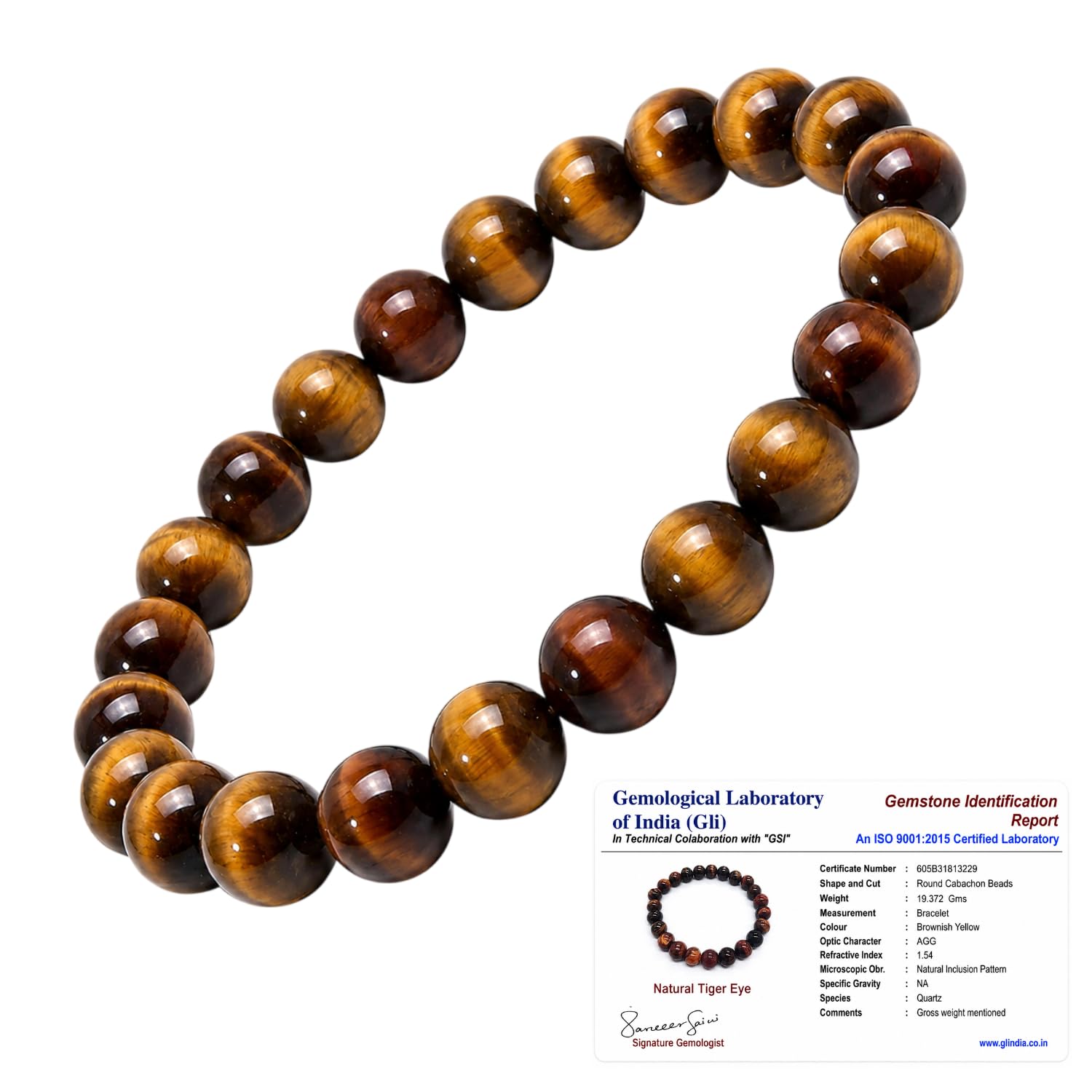 Tiger Eye Bracelet | 8MM Natural Tiger Eye Stone for Men & Women | Beaded Bracelet for Confidence, Courage, Protection & Positive Energy | Stretchable-image-4