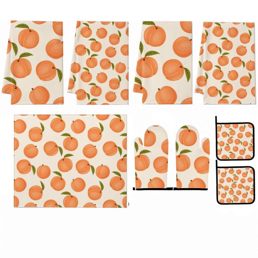 9PCS Sweet Peach Cucina Decor e Accessori Set