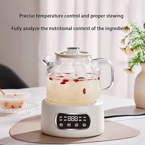 Miniatura 6 de Hervidor eléctrico de vidrio de 1 litro, hervidor de té eléctrico multifuncional con control de temperatura de microcomputadora, protección contra