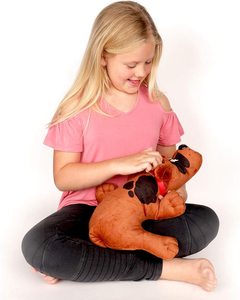 Basic Fun Pound Puppies Classic Stuffed Animal Plush Toy - Great Gift for Girls & Boys - 17" - Red with Black Spots
