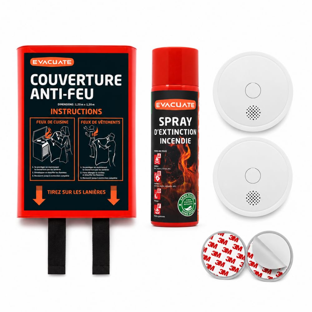 EVACUATE - Lot Sécurité Incendie Complet - Logement Moyen