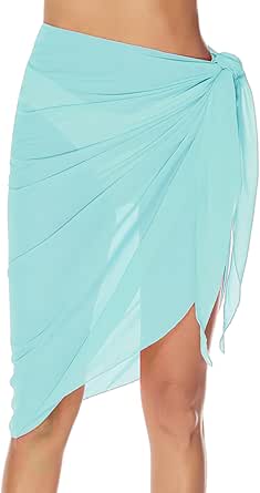 Lecieldusoir Women's Sarong Coverups Chiffon Bathing Suit Wrap Skirt