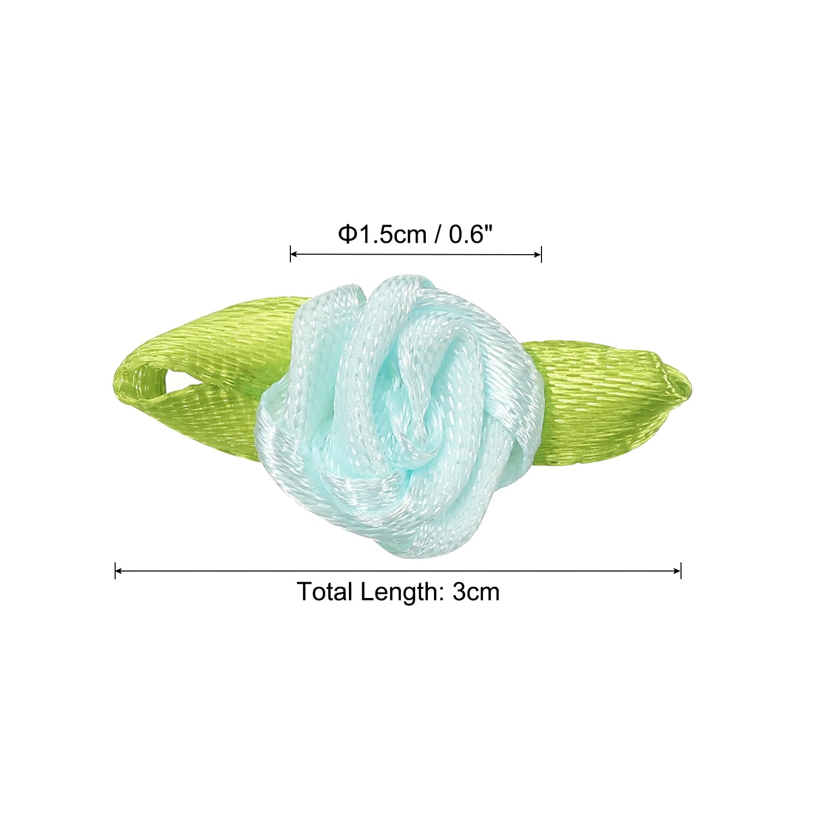 PATIKIL 15mm Tiny Satin Ribbon Rose - Image 2