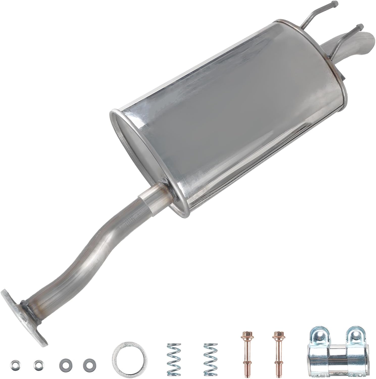 Stainless Steel Rear Exhaust Muffler Compatible With Honda Civic 2012-2015 1.8L, #54882 18307-TR6-A01