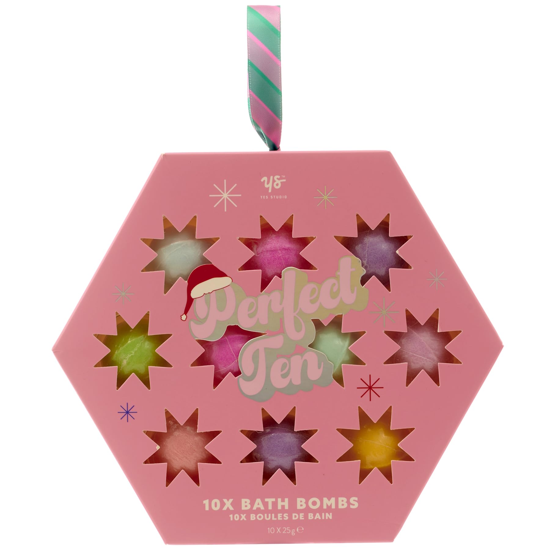 Yes Studio Perfect Ten Bath Bombs Gift Set, 10 Scented Bombs 0.88 oz Each