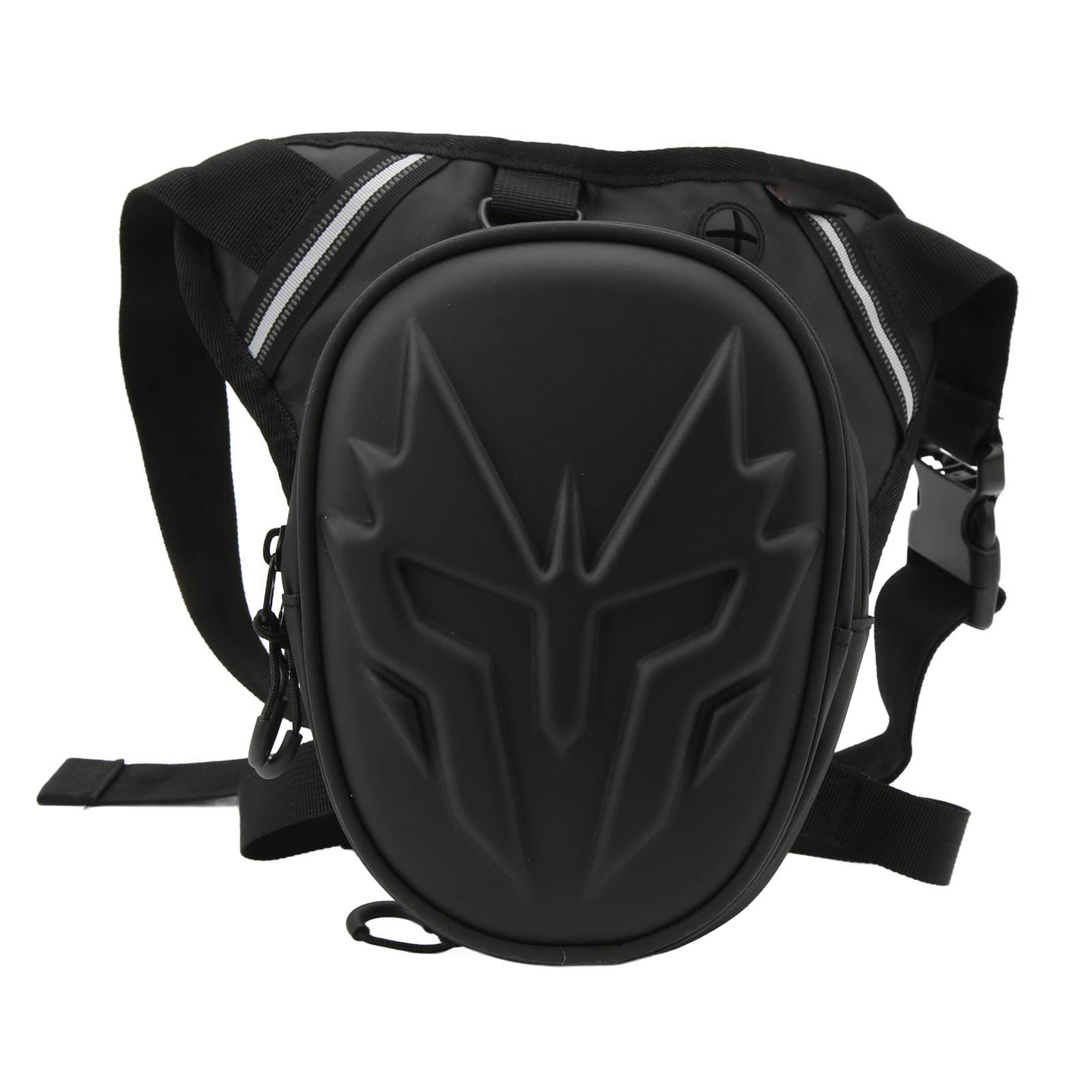 Sac de jambe de moto, sac de cuisse en PVC mat, multifonctionnel pour la cuisse, l'équitation, le voyage, la randonnée, Noir mat
