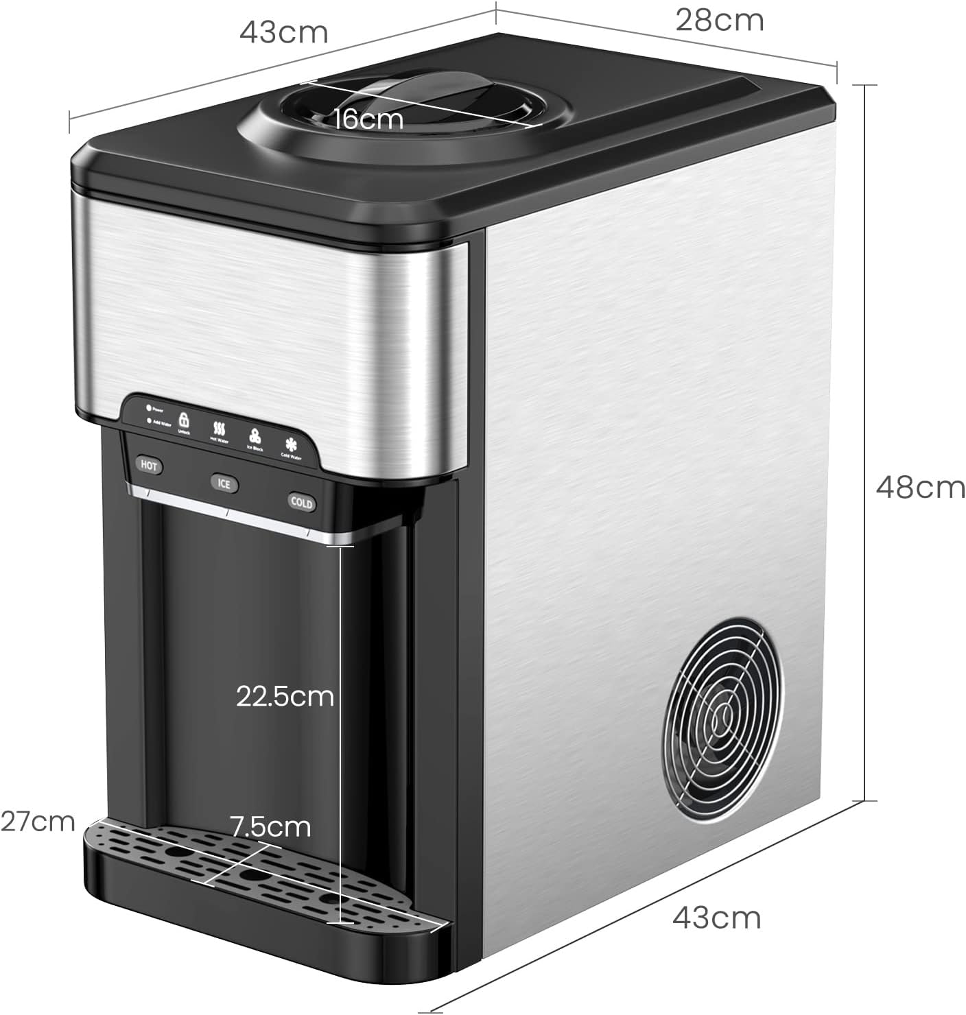 RELAX4LIFE 3 In 1 Erogatore Acqua In Acciaio Inossidabile Con Macchina Ghiaccio 18,1kg/24 Ore, Ghiaccio In 10-13 Minuti, Distributore Di Acqua Calda, Fredda E Ghiacciata Per Casa E Ufficio 8 RELAX4LIFE 3 In 1 Erogatore Acqua In Acciaio Inossidabile Con Macchina Ghiaccio 18,1kg/24 Ore, Ghiaccio In 10-13 Minuti, Distributore Di Acqua Calda, Fredda E Ghiacciata Per Casa E Ufficio -Elettrodomestici Negozio AAHKMJXYDAFdJAOAIMEbOAchlkWZ0oakZn uVZ0mPidMNbILvCvspZ4oG3fPgIqc1P0u1kszmUZVvX5oeNNeRIfLnHyu4zULZDHpi2GrEY5caA==