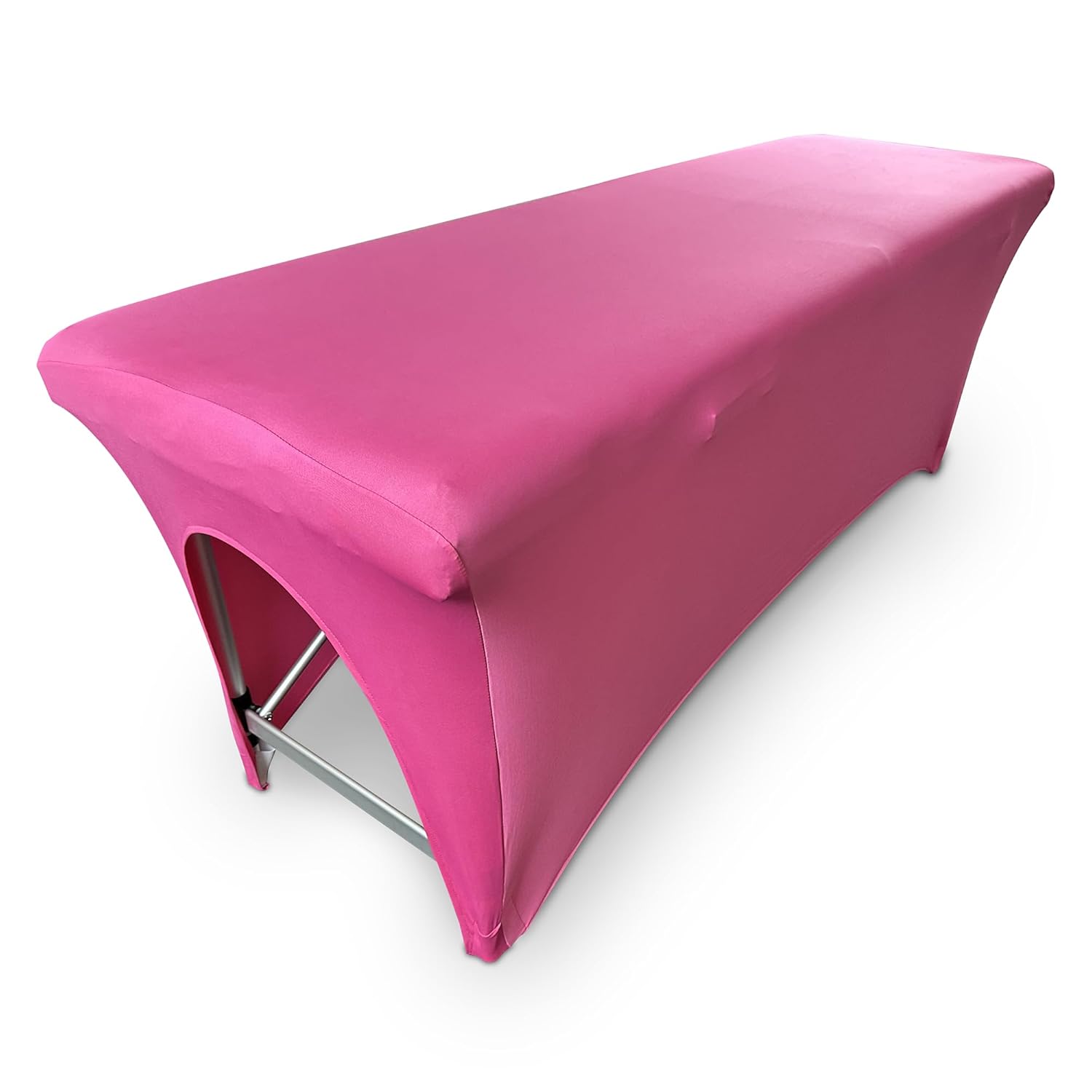 Massage Table Cover – Pink Stretch 6ft Cover for Massage Bed, Lash Bed Topper for Spa or Salon, Fitted Table Wrap, Compatible with 6ft Folding Beds, Durable and Professional Look