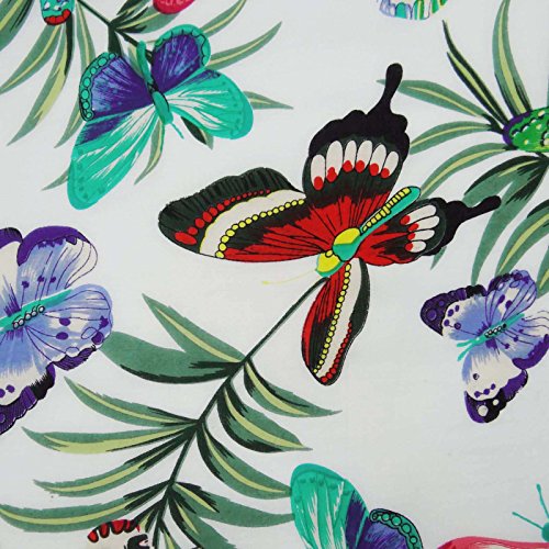 White Indian 42" Wide Cotton Fabric Butterfly Print Crafting Material By The Yard #TOP2