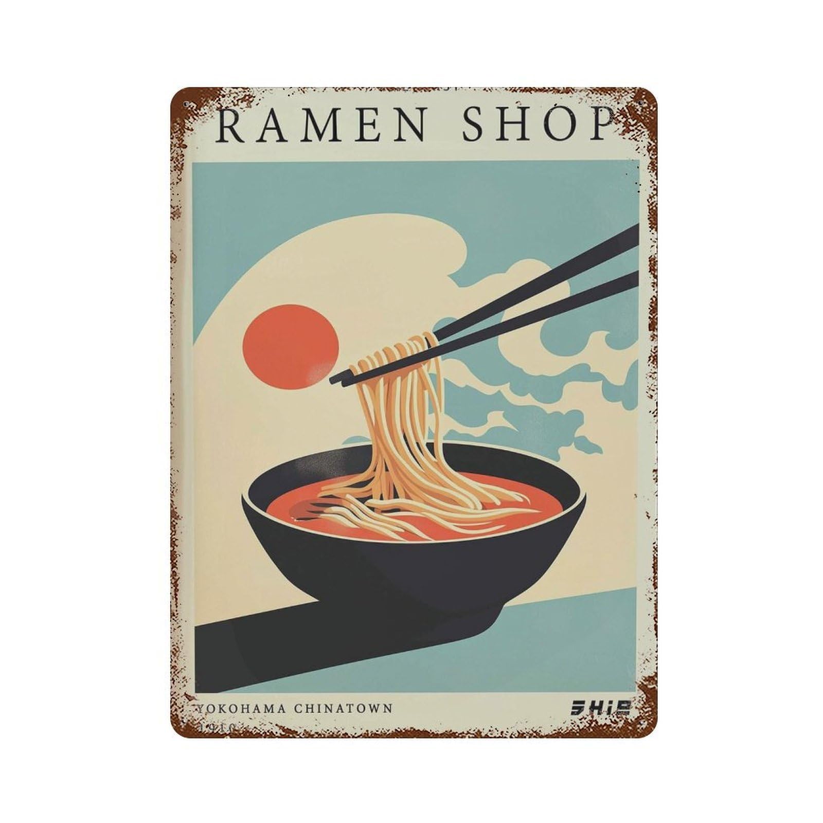 xiaoxiaoshen Ramen Shop Retro Japanese Noodle Minimalist Food Modern Kitchen Bowl Work Wall Decor Art Metal Tin Poster Modern Home Decor Art Home Bar Shop Decorations Vintage Sign 40x30cm