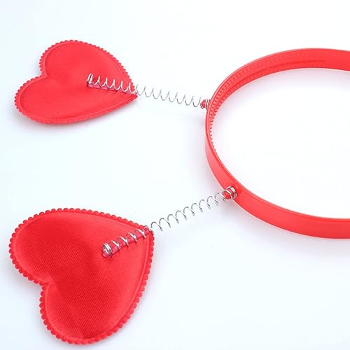 Miniatura 6 de 2 diademas de corazón para el día de San Valentín, diadema de amor, diadema de corazón rojo, bandas para el cabello para mujer, disfraz de