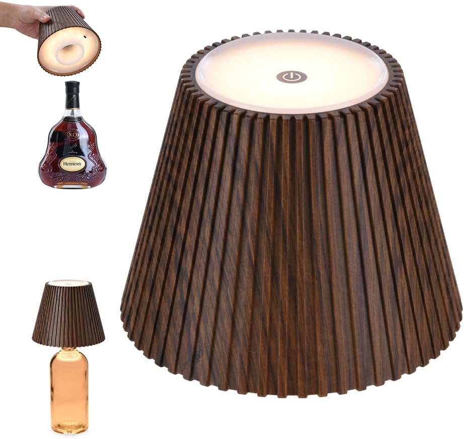 WILIT Wireless Bottle Lamp, 3-Level Brightness Wine Bottle Lights for Liquor Bottles,Cordless Lamp Shades, Battery Operated Lamp for Living Room, Home Bar Decor Lamp, Gifts for Women Men