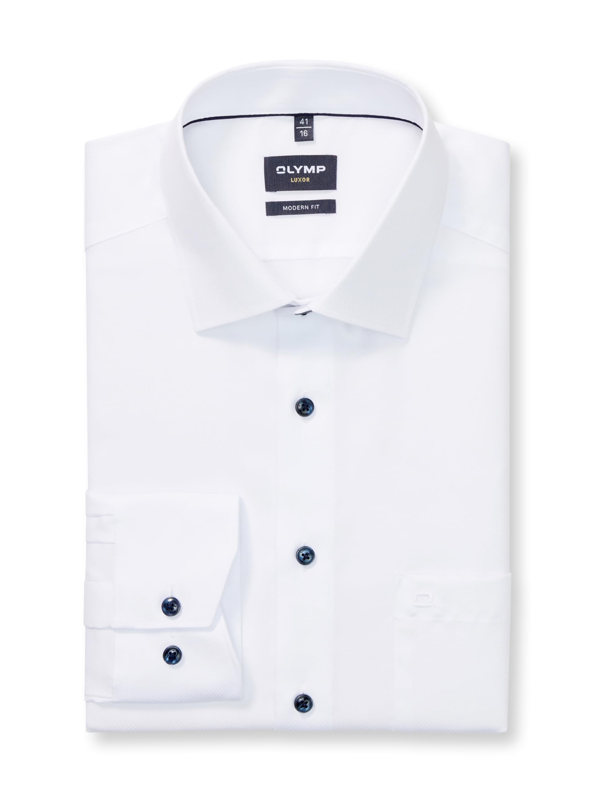 OLYMP Camicia da uomo a maniche lunghe Luxor, finta tinta