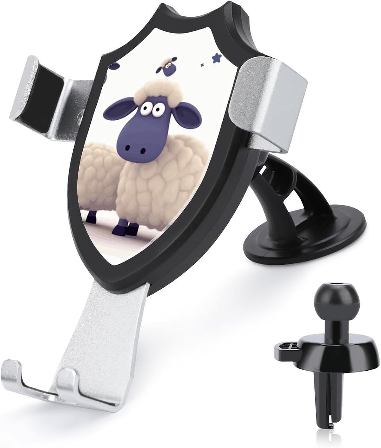 Universal Dashboard Cell Phone Holders Car Phone Holder Cute and Personalized Rotatable Sheep Printed Car Phone Mount Fit Vent/Windshield