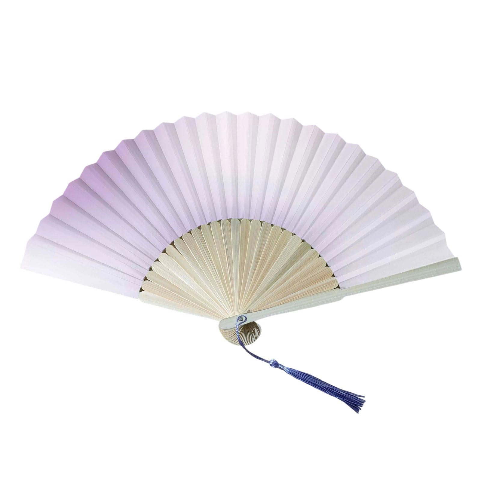Buxuaaaa Stylish Gradient Folding Fan Chinese Styles Frame Hand Fan with Tassels for Cooling and Artistic Display Decors Traditional Chinese