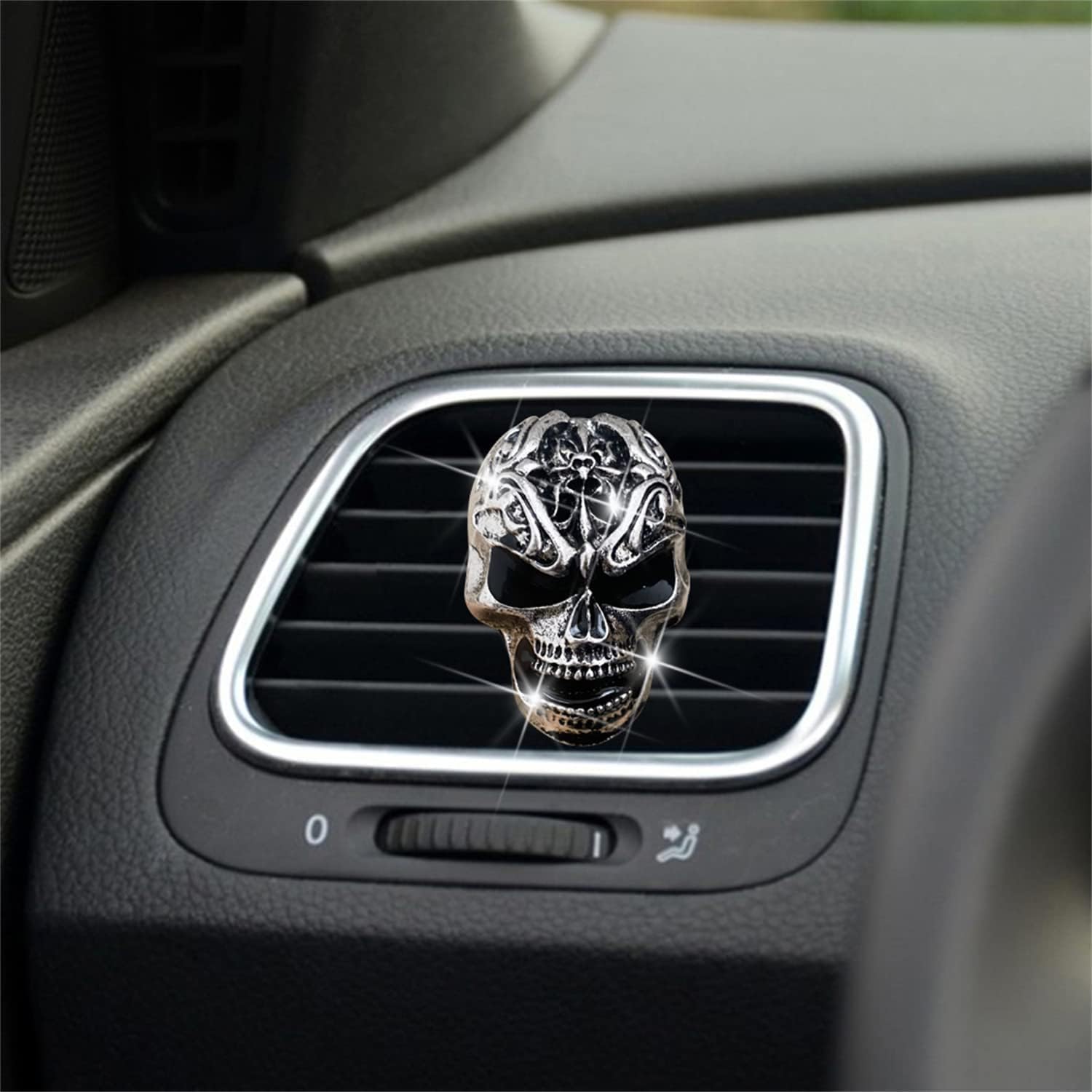 2 Pcs Cute Skull Vent Clips, Skull Head Car Air Fresheners, Car Interior Decor