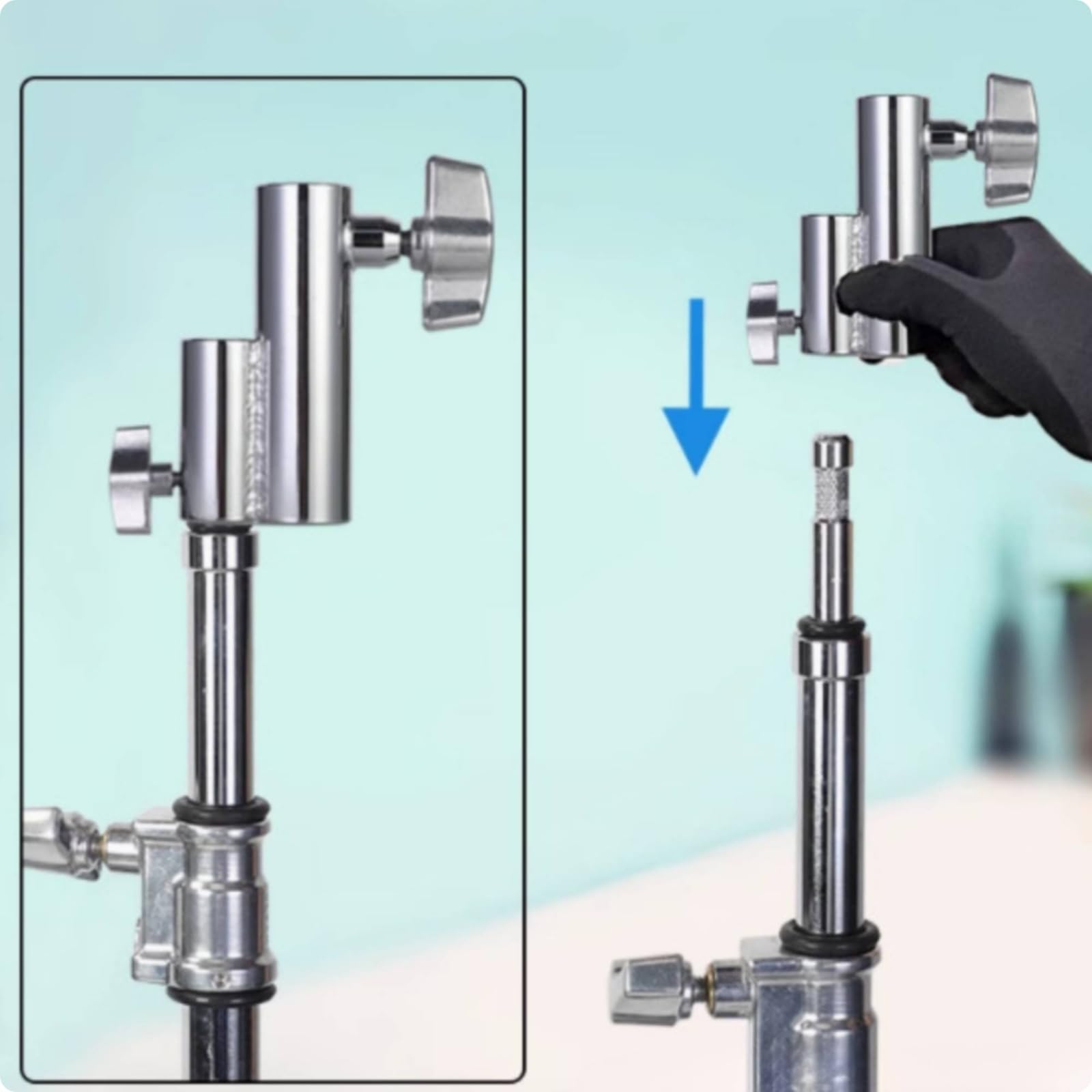 Adattatore con Viti Leva Resistente Adattatore Filettato Compatto Ferramenta per Professionisti Dell'immagine , Adattatore Da 16mm A 28mm, AF-H028, Altezza 170mm