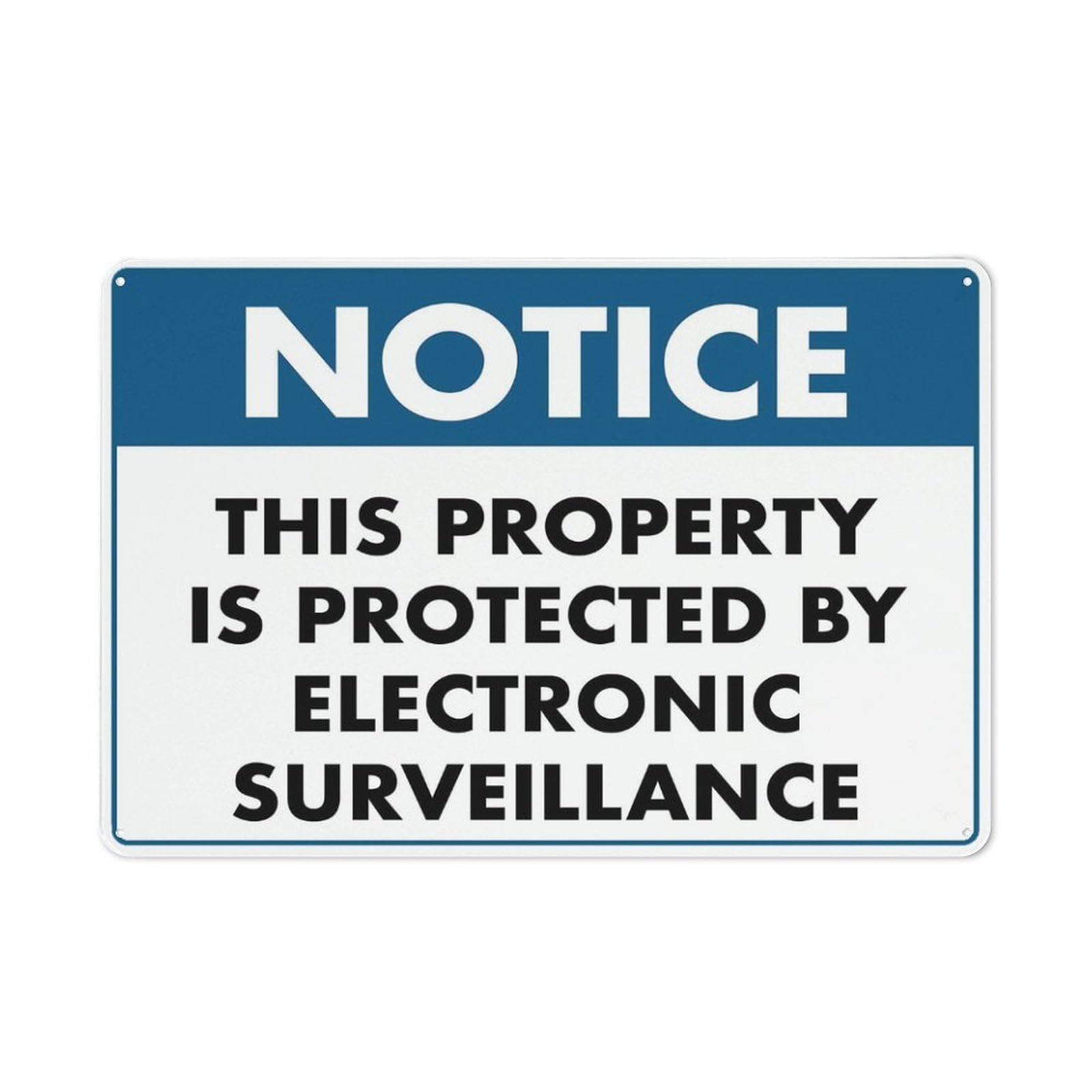 peiyeety Notice This Property is Protected by Electronic Surveillance Sign 12X8 Inch Tin Sign Great for Garden and Yard Wall Decor