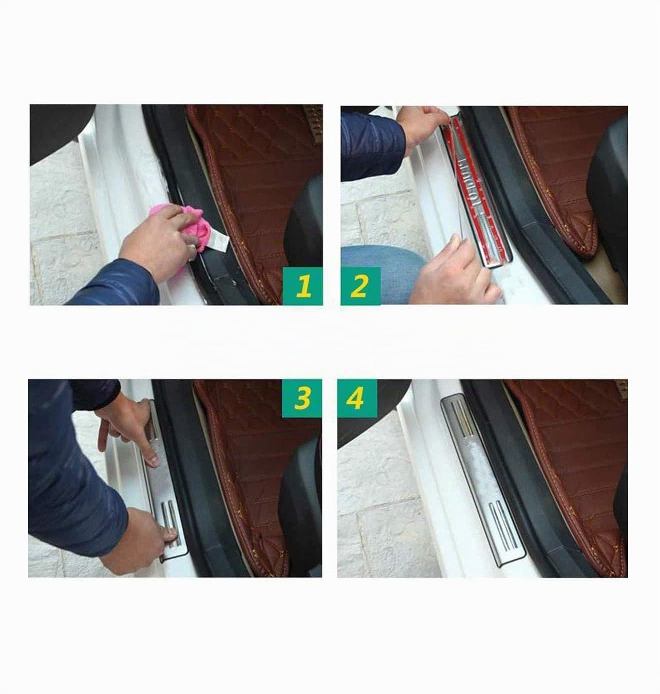 Protection Seuil de Porte Voiture pour Dacia Duster 2010-2021 2022 2023 2024 2025, Bande Décorative Anti-Usure de Seuil Matériau en Acier Inoxydable, 4Pcs
