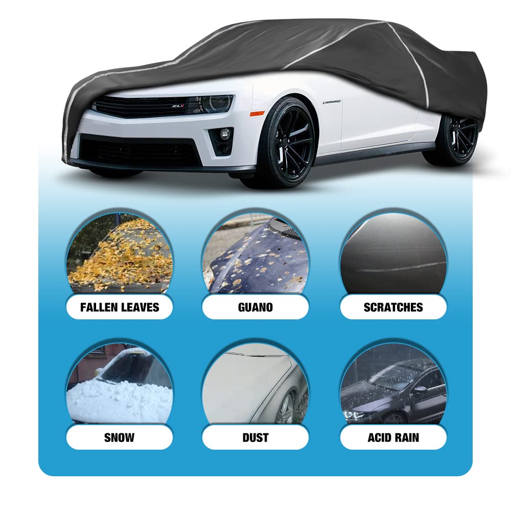 Waterproof Car Cover Compatible for Chevy Camaro 2010-2024 All Weather 6 Layers Full Car Cover with Storage Bag — view 2